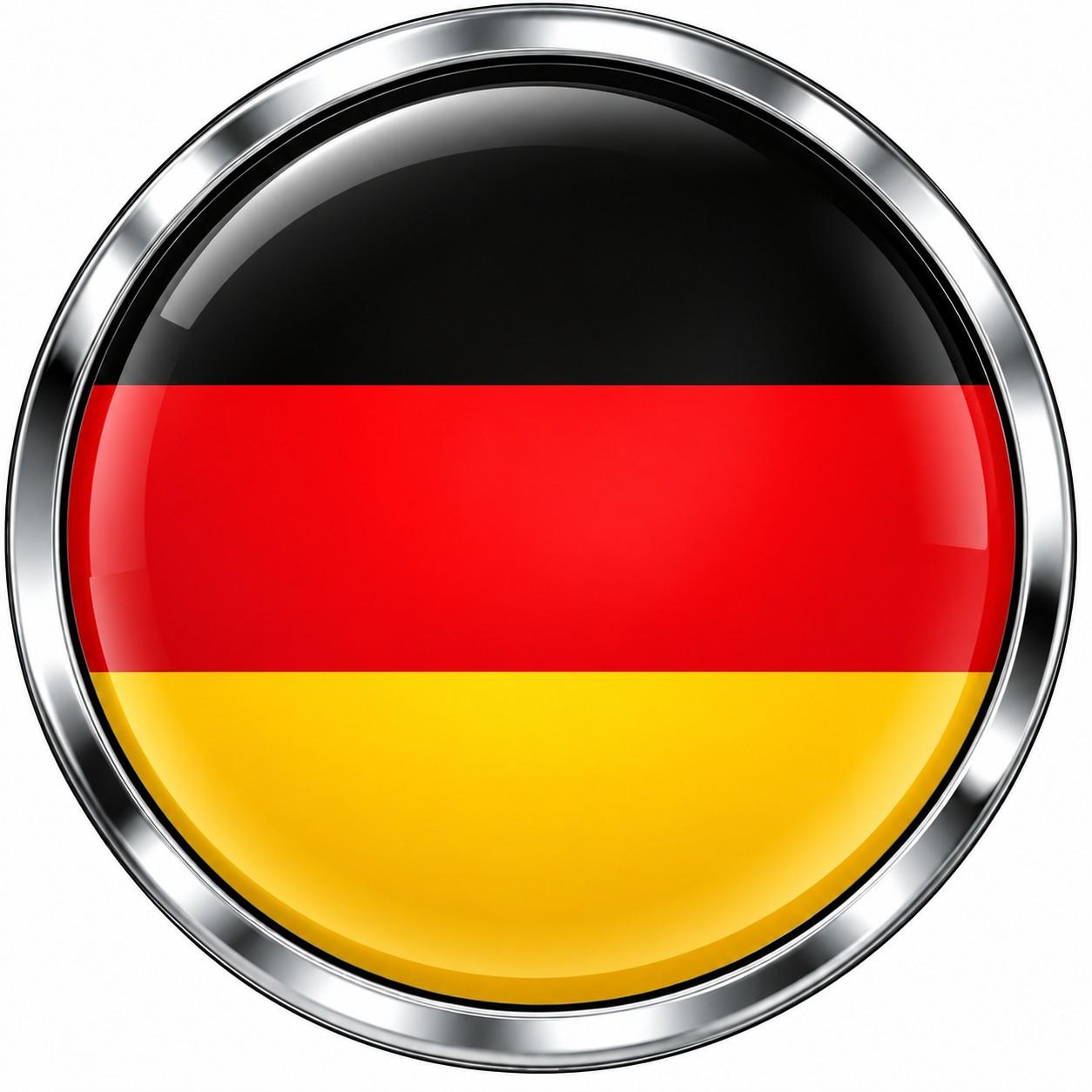 Glossy German Flag Chrome Badge-100kb
