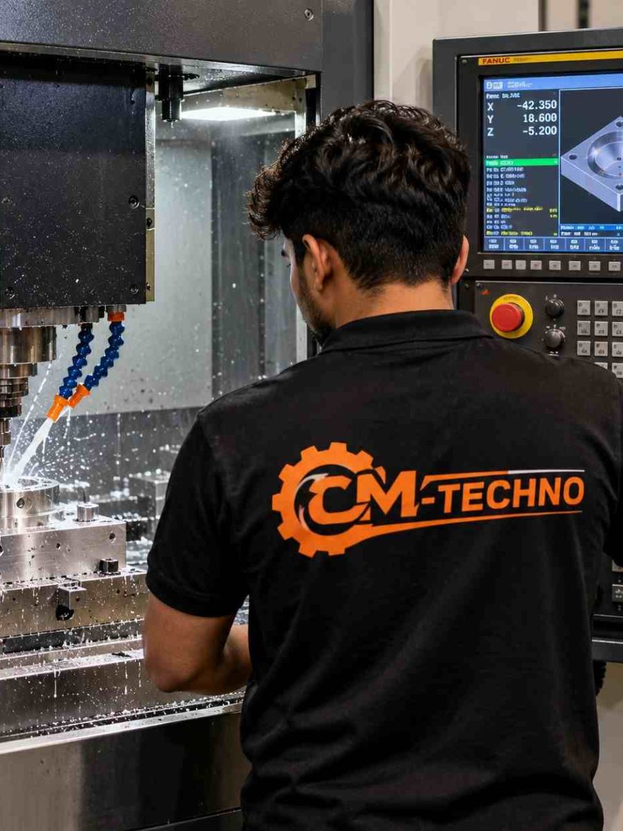 Machinist Operating CNC Machine-100kb